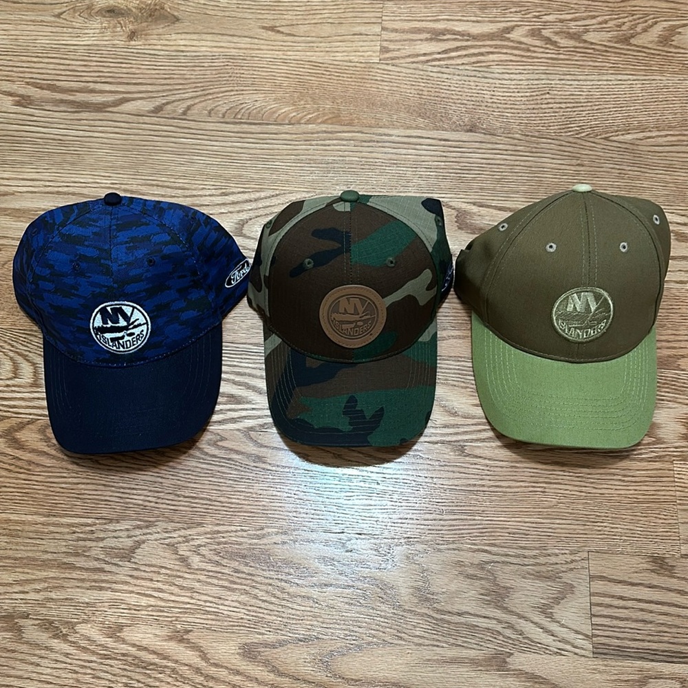 Set of 3 NY Islanders Military Appreciation Night Hats. Never been worn